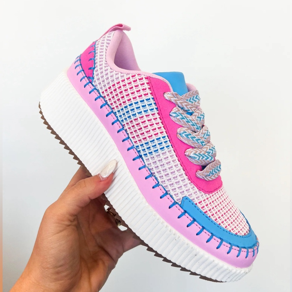 Bright Pink/Blue Multi Fashionable Sneakers